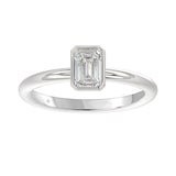 LADIES SOLITAIRE RING 1CT EMERALD DIAMOND 14K WHITE GOLD (CENTER STONE EMERALD DIAMOND 1CT )