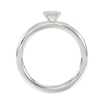 LADIES SOLITAIRE RING 1CT EMERALD DIAMOND 14K WHITE GOLD (CENTER STONE EMERALD DIAMOND 1CT )