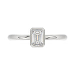 LADIES SOLITAIRE RING 1CT EMERALD DIAMOND 14K WHITE GOLD (CENTER STONE EMERALD DIAMOND 1CT )