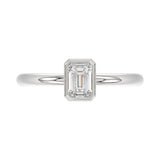 LADIES SOLITAIRE RING 1CT EMERALD DIAMOND 14K WHITE GOLD (CENTER STONE EMERALD DIAMOND 1CT )