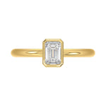 LADIES SOLITAIRE RING 1CT EMERALD DIAMOND 14K YELLOW GOLD (CENTER STONE EMERALD DIAMOND 1CT )