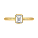 LADIES SOLITAIRE RING 1CT EMERALD DIAMOND 14K YELLOW GOLD (CENTER STONE EMERALD DIAMOND 1CT )