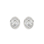 LADIES SOLITAIRE EARRINGS 3CT OVAL DIAMOND 14K WHITE GOLD