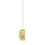 LADIES SOLITAIRE PENDANT 1CT ROUND DIAMOND 14K YELLOW GOLD WITH CHAIN