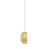 LADIES SOLITAIRE PENDANT 1CT ROUND DIAMOND 14K YELLOW GOLD WITH CHAIN