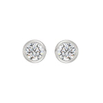 LADIES SOLITAIRE EARRINGS 3CT ROUND DIAMOND 14K WHITE GOLD