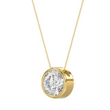 LADIES SOLITAIRE PENDANT 2CT ROUND DIAMOND 14K YELLOW GOLD