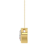 LADIES SOLITAIRE PENDANT 3CT ROUND DIAMOND 14K YELLOW GOLD