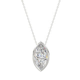 LADIES SOLITAIRE PENDANT 3CT MARQUISE DIAMOND 14K WHITE GOLD