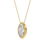LADIES SOLITAIRE PENDANT 3CT MARQUISE DIAMOND 14K YELLOW GOLD