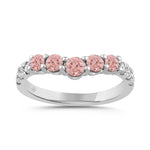 ETERNAL BLUSH COLLECTION LADIES BAND 1CT PINK ROUND DIAMOND 14K WHITE GOLD 