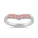ETERNAL BLUSH COLLECTION LADIES BAND 1CT PINK ROUND DIAMOND 14K WHITE GOLD 