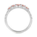 ETERNAL BLUSH COLLECTION LADIES BAND 1CT PINK ROUND DIAMOND 14K WHITE GOLD 