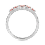 ETERNAL BLUSH COLLECTION LADIES BAND 1CT PINK ROUND DIAMOND 14K WHITE GOLD 
