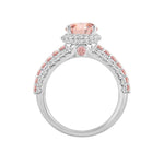 ETERNAL BLUSH COLLECTION LADIES RING 3 1/4CT ROUND/PEAR DIAMOND 14K WHITE GOLD (CENTER STONE PINK PEAR DIAMOND 2CT)