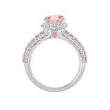 ETERNAL BLUSH COLLECTION LADIES RING 3 1/4CT ROUND/PEAR DIAMOND 14K WHITE GOLD (CENTER STONE PINK PEAR DIAMOND 2CT)