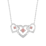 ETERNAL BLUSH COLLECTION LADIES NECKLACE 1/3CT ROUND DIAMOND 14K WHITE GOLD WITH CHAIN (CENTER STONE PINK ROUND DIAMOND 1/3CT)