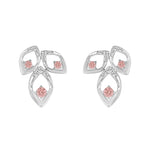 ETERNAL BLUSH COLLECTION LADIES EARRINGS 1/2CT ROUND DIAMOND 14K WHITE GOLD (CENTER STONE PINK ROUND DIAMOND 1/3CT)