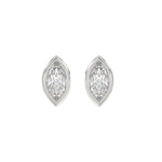 LADIES SOLITAIRE EARRINGS 2CT MARQUISE DIAMOND 14K WHITE GOLD