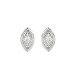 LADIES SOLITAIRE EARRINGS 2CT MARQUISE DIAMOND 14K WHITE GOLD
