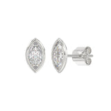 LADIES SOLITAIRE EARRINGS 2CT MARQUISE DIAMOND 14K WHITE GOLD
