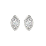 LADIES SOLITAIRE EARRINGS 3CT MARQUISE DIAMOND 14K WHITE GOLD