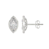 LADIES SOLITAIRE EARRINGS 3CT MARQUISE DIAMOND 14K WHITE GOLD