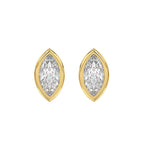 LADIES SOLITAIRE EARRINGS 3CT MARQUISE DIAMOND 14K YELLOW GOLD