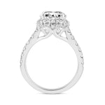 LADIES RING 4CT ROUND/OVAL DIAMOND 14K WHITE GOLD (CENTER STONE OVAL DIAMOND 3CT )