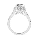 LADIES RING 4CT ROUND/OVAL DIAMOND 14K WHITE GOLD (CENTER STONE OVAL DIAMOND 3CT )