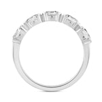 LADIES BAND 1CT OVAL DIAMOND 14K WHITE GOLD