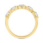 LADIES BAND 1CT OVAL DIAMOND 14K YELLOW GOLD