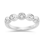 LADIES BAND 1CT OVAL DIAMOND 14K WHITE GOLD