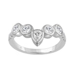 14K WHITE GOLD 1.00CT ROUND/OVAL/PEAR DIAMOND LADIES BAND