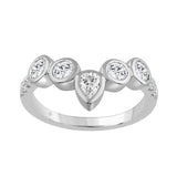 14K WHITE GOLD 1.00CT ROUND/OVAL/PEAR DIAMOND LADIES BAND