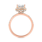 LADIES RING 4.00CT ROUND/EMERALD DIAMOND 14K ROSE GOLD (CENTER STONE EMERALD DIAMOND 3.00CT)