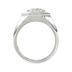 MEN'S RING 2CT ROUND DIAMOND 14K WHITE GOLD (CENTER STONE ROUND DIAMOND 2CT )