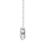 LADIES NECKLACE 1CT ROUND DIAMOND 14K WHITE GOLD WITH CHAIN 