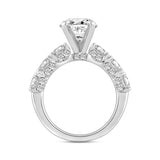 LADIES RING 4 1/2CT ROUND/OVAL DIAMOND 14K WHITE GOLD (CENTER STONE OVAL DIAMOND 3.00CT)