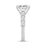 LADIES RING 4 1/2CT ROUND/OVAL DIAMOND 14K WHITE GOLD (CENTER STONE OVAL DIAMOND 3.00CT)