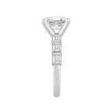 LADIES RING 4 1/2CT ROUND/EMERALD DIAMOND 14K WHITE GOLD (CENTER STONE EMERALD DIAMOND 3.00CT)