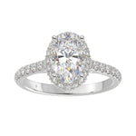 LADIES RING 2 1/2CT ROUND/OVAL DIAMOND 14K WHITE GOLD (CENTER STONE OVAL DIAMOND 2CT )