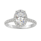 LADIES RING 2 1/2CT ROUND/OVAL DIAMOND 14K WHITE GOLD (CENTER STONE OVAL DIAMOND 2CT )