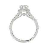LADIES RING 2 1/2CT ROUND/OVAL DIAMOND 14K WHITE GOLD (CENTER STONE OVAL DIAMOND 2CT )