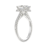 LADIES RING 2 1/2CT ROUND/OVAL DIAMOND 14K WHITE GOLD (CENTER STONE OVAL DIAMOND 2CT )
