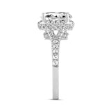 LADIES RING 2 3/4CT ROUND/OVAL DIAMOND 14K WHITE GOLD (CENTER STONE OVAL DIAMOND 2CT )