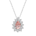 ETERNAL BLUSH COLLECTION LADIES PENDANT 2 1/2CT ROUND/PEAR DIAMOND 14K WHITE/ROSE GOLD (CENTER STONE PINK PEAR DIAMOND 1 1/2CT)