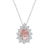 ETERNAL BLUSH COLLECTION LADIES PENDANT 2 1/2CT ROUND/PEAR DIAMOND 14K WHITE/ROSE GOLD (CENTER STONE PINK PEAR DIAMOND 1 1/2CT)