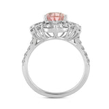 ETERNAL BLUSH COLLECTION 14K WHITE GOLD 4 1/2CT ROUND/PEAR/MARQUISE DIAMOND LADIES RING (CENTER STONE PINK PEAR DIAMOND 2.00CT)