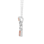 ETERNAL BLUSH COLLECTION 14K WHITE/ROSE GOLD 2.00CT PINK PEAR/OVAL/DIAMOND LADIES PENDANT WITH CHAIN